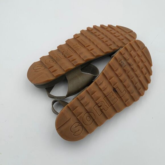 Sorel Roaming Decon olive green leather strap sandals Womans size 9 - Picture 10 of 11